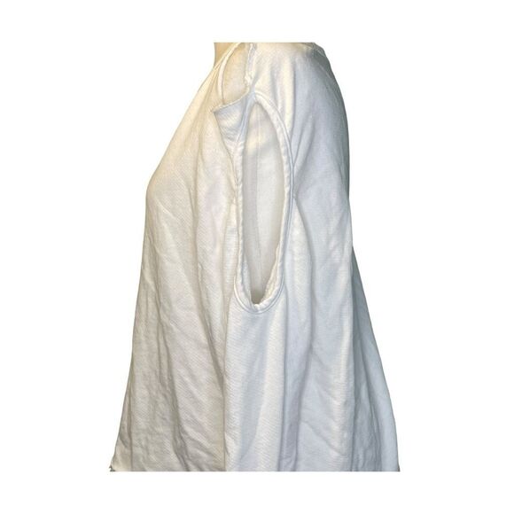 Michael Lauren Distressed Sweatshirt White French Terry Long Sleeve Crewneck S - Picture 4 of 11